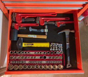 Drawer 6 - hammers, pipe wrenches, seldon used sockets.jpg